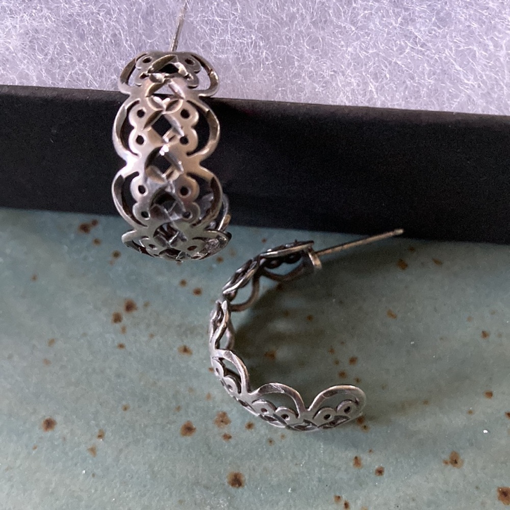 Sterling Silver Artisan Hoops - image 3